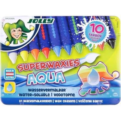 Jolly Voskové pastelky v kovovej krabičke Superwaxies Aqua 10 kusov