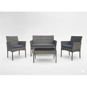 Garden Line Комплект ратанови мебели диван 2 кресла и масичка сив 66599 (sad3477)