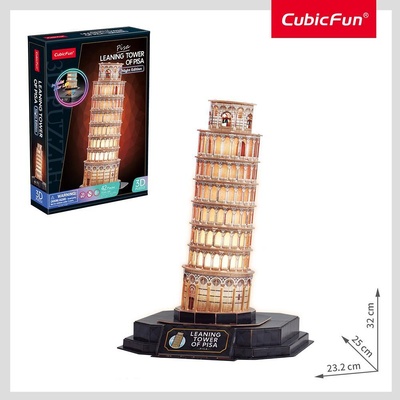 CubicFun Пъзел 3D Leaning Tower of Pisa Night Edition с LED светлини (1009970F)