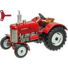 Kovap Traktor Zetor 50 Super červený na klíček kov 15cm v krabičce 1:25