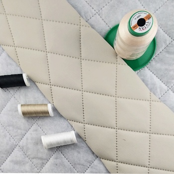 Ekokůže barva ecru prošívaná ultrazvukem, koženka metráž