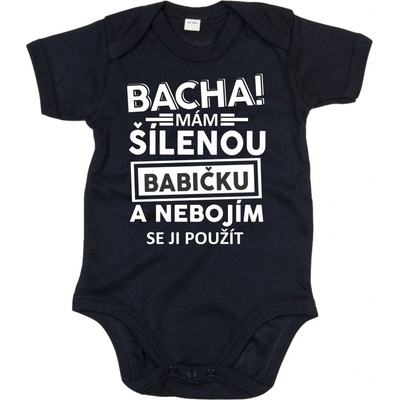 Fajntričko Dětské body Bacha! mám šílenou babičku...