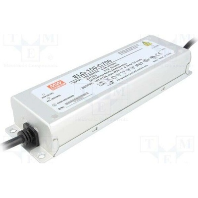 MEAN WELL ELG-150-C700 Napájecí zdroj: spínaný; LED; 149,8W; 107÷214VDC; 700mA; IP67; 92%
