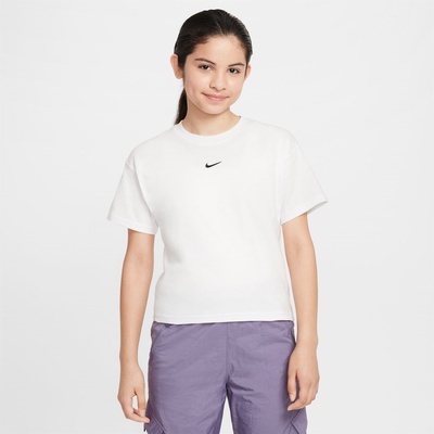 Nike Детска тениска Nike Sportswear Big Kids' (Girls') T-Shirt - White/Black