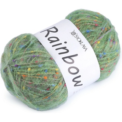 Pletací příze mohérová Rainbow 100 g - 5 (01-9) zelená sv.