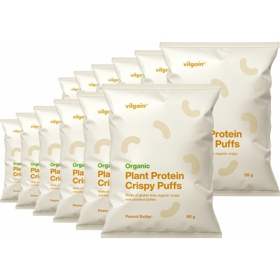 Vilgain Plant Protein Crispy Puffs BIO arašídové máslo 12 x 50 g
