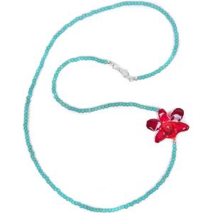 Dannyra Колие с естествена орхидея и тюркоаз Dannyra Jewels