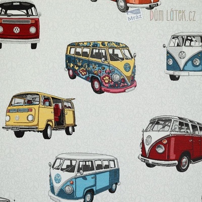 Dekoračná gobelínová látka s autami Volkswagen