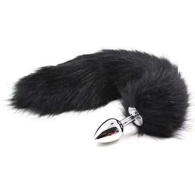 Toyz4Lovers Малък анален разширител в сребристо с пухкава дълга опашка t4l