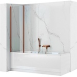 Rea REA-W5696 - Сгъваема преграда за вана AGAT 140x80 см четкана мед/прозрачно стъкло (RE0392) Електрически кани