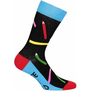 Veselé barevné bavlněné ponožky s motivem pastelky