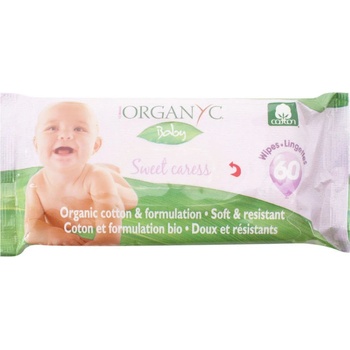 Organyc Sweet Caress vlhčené obrúsky zo 100% organickej bavlny 60 ks