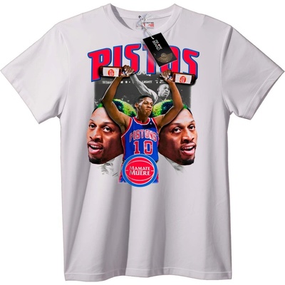 NOONEBRAND Тениска Pistons: Дизайн Mamate Умри - 5XL, White