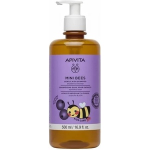 APIVITA Нежен детски шампоан Боровинка и мед, Apivita Mini Bees Gentle Kids Shampoo Blueberry & Honey 500ml