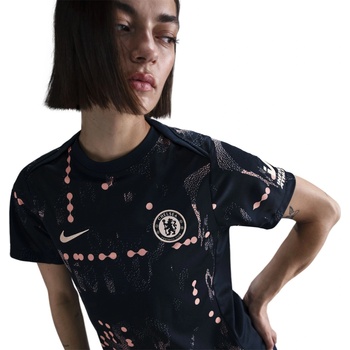 Image 1 of Nike Chelsea Pre Match Shirt 2024 2025 Womens - Obsidian/Guava