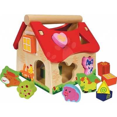 Eichhorn didaktický domeček Shape Sorter House s 12 vkládacími kostkami