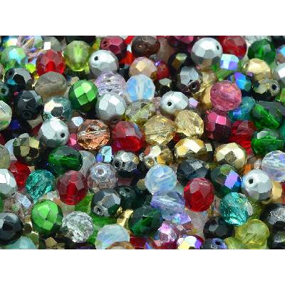 Glass beads, s.r.o. Broušené korálky - ohňovky 8 mm mix - úpravy Balení: 150ks