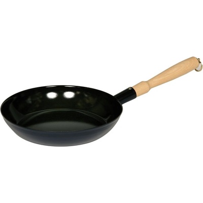 Riess Dřevěná servírovací pánev Classic černý smalt s dřevěnou rukojetí 24 cm