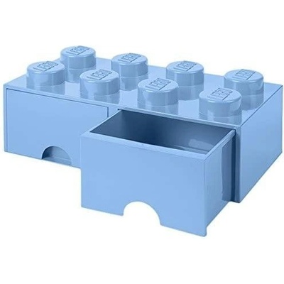 LEGO® úložný box so šuplíkmi 250x500x180mm svetlo modrý