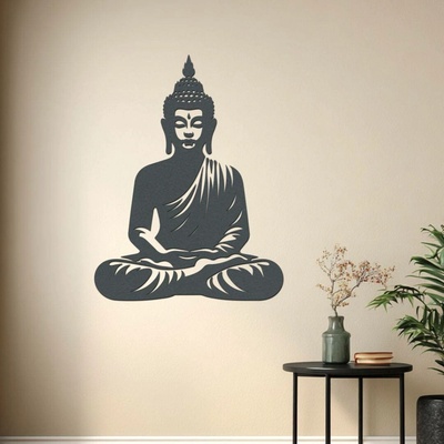 dřevo života Dřevěný obraz Buddha – Energie klidu Zvolte rozměr (cm): 73x95, Zvolte barvu dekoru: Antracitová