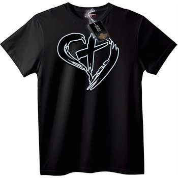 NOONEBRAND Тениска Сърце и кръст - M, Black