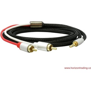 Dynavox Stereo Audiocable 2RCA - jack 3, 5mm - 3, 0m - Висококачествен пропускащ сигнален кабел 3.5mm jack / 2x RCA (063607)