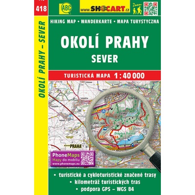 Okolí Prahy sever mapa 1:40 000 č. 418