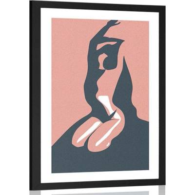 Plakát s paspartou jemnost ženského těla - 40x60 no frame