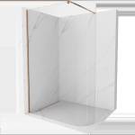 Mexen Kioto-R заоблен параван за душ Walk-in 150 x 200 см, прозрачен 8 мм, розово злато - 800-150-101-60-06 (800-150-101-60-06)