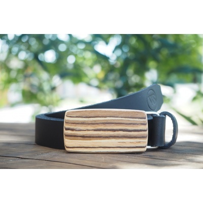 Wood Style opasek Slim Zebráno černá