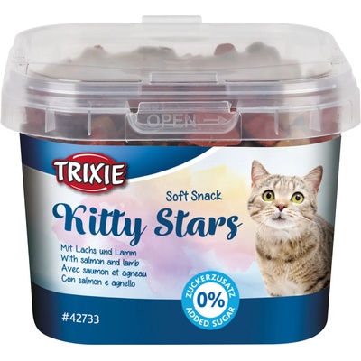 TRIXIE - Допълваща храна за котки във формата на звездички със сьомга и агнешко месо, 140 гр. / 2 пакета