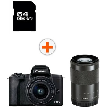 Image 1 of Canon EOS M50 Mark II + EF-M 15-45mm + 55-200mm f/3.5-6.3 IS STM (4728C041AA)