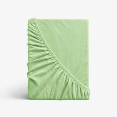 Goldea froté elastické prostěradlo světle zelené 90x200