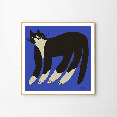 Moikka Plagát Cat in Blue by Enikő Katalin Eged 70x70