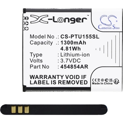 Cameron Sino Panasonic KX-TU160 Senior / KX-TU155 Senior CAMERON SINO Li-Ion батерия 3, съвместима с Panasonic 454854AR, ЧЕРНА CS-PTU155SL (CS-PTU155SL)