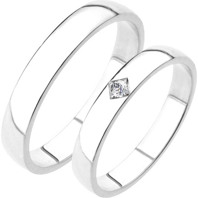Snubní prsteny bílé zlato SP-204B