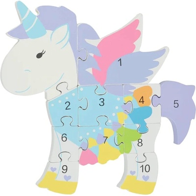 Orange Tree Toys Дървен пъзел с числа Orange Tree Toys - Еднорог (OTT05925)