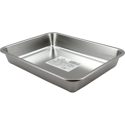Elekom Тава инокс - ek-3527 ss, Висококачествена неръждаема стомана, Размери 35х27х6 см (ek-3527 ss)