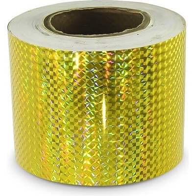 Hologramová samolepicí páska 100mm, motiv zlaté čtverečky