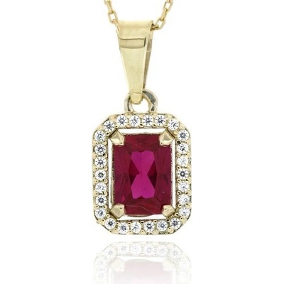 Zlatnictví U Kostela Zlatý přívěsek s červeným kamenem 791čž