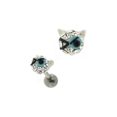 Piercingate činka do ucha pirátská kočka PNC00068