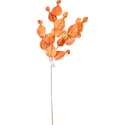 Dekorativní umělá větvička s listy 107 cm oranžová