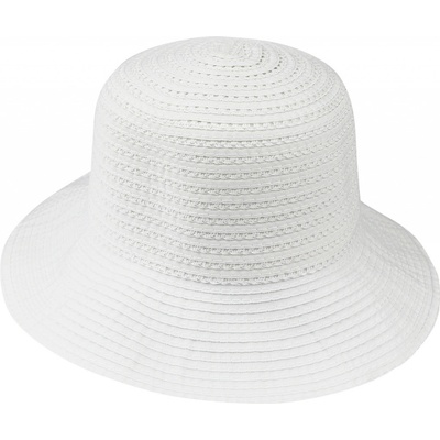 Biju Dámsky slamený klobúk s prúžkami 9001605-1 biely