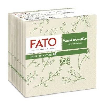 LUCART Servítky koktejlové FATO ECO NATURAL FLORA 24x24 cm 2V 100ks