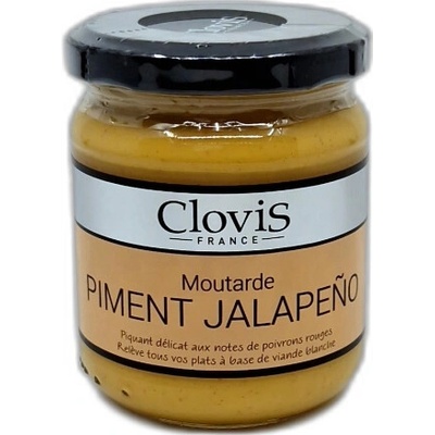 Clovis Pikantní Hořčice s papričkou Jalapeno bez cukru Francie 200 g