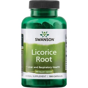 Swanson Licorice Root, 450 mg, 100 капсули, Swanson (SW521)