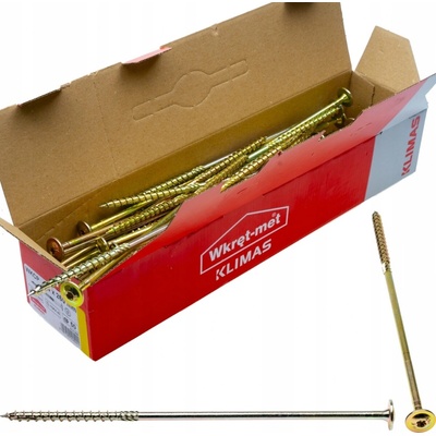 Klimas Wkret-Met TX 8x260mm - 50 ks - Skrutky / Vruty do dreva s tanierovou hlavou, WKCP