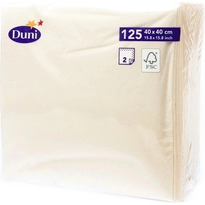 Duni ubrousky vanilkové 40cm 2V 125ks