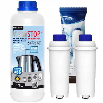 2x Filtr vody do kávovaru Delonghi + Odvápňovač pro delongy Kamstop 1000 ml