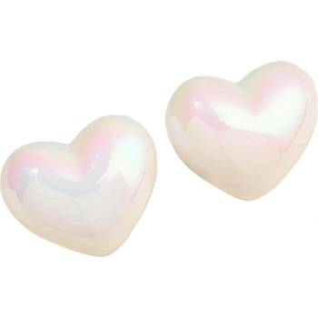 HARAHU Обеците AD-33381 - Heart / Бяло KP33381 (AD-33381)